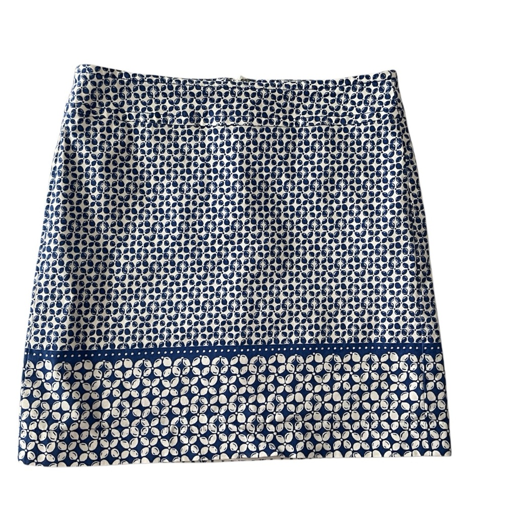 TALBOTS 2 PETITE PERIWINKLE BLUE AND WHITE SKIRT